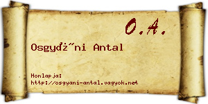 Osgyáni Antal névjegykártya